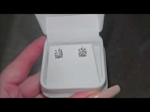 2.18ct F/VS LAB Diamond Stud Earrings Set In White Gold