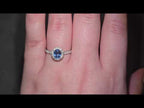 Sapphire & Diamond Halo Ring Set in Platinum