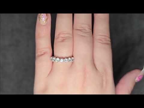 c. 1.20ct H/SI Diamond 7 Stone Ring Set In 18t White Gold