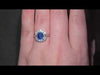 Sapphire & Diamond Fancy Halo Ring Set in Platinum