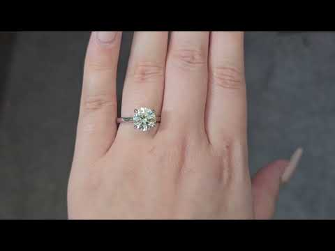 GIA 3.00ct L/I1 Round Brilliant Cut Diamond Solitaire set in Platinum