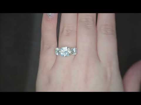 4.63ct F/VS1 Round Brilliant Cut LAB Diamond 3 Stone Ring Set in White Gold