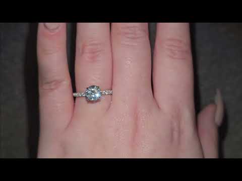 1.62ct LAB Diamond Ring with Diamond Shoulders and Hidden Halo set in 9ct White Gold