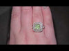 GIA 2.20ct Fancy Yellow-Green Radiant Cut Diamond Halo Ring Set in 18ct White Gold