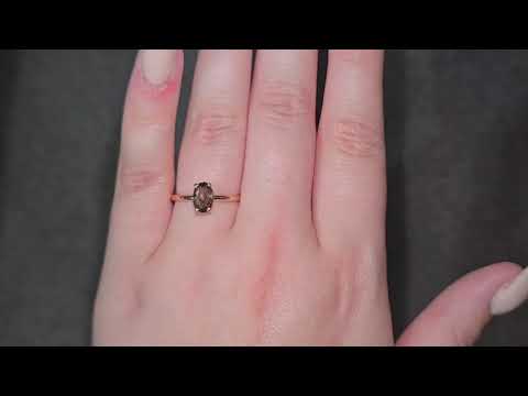 GIA 1.00ct Fancy Dark Orangy Brown Oval Cut Diamond Solitaire Set in 18ct Rose Gold