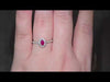Oval Cut Ruby & Diamond Halo Ring Set in Platinum