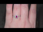 Oval Cut Ruby & Diamond Halo Ring Set in Platinum