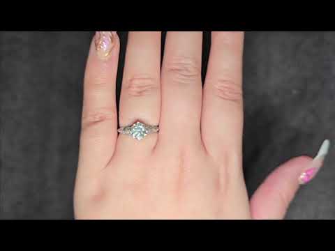 1.23ct Old Round Brilliant Cut Diamond K/VS Ring Set in White Metal Tested as 18ct White Gold