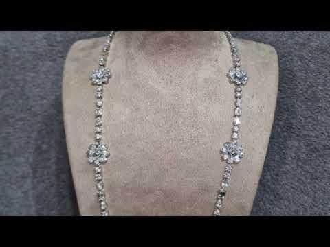 18ct White Gold Diamond Flower Necklace