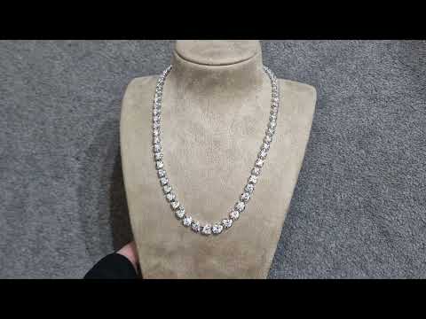 18ct White Gold Graduated Diamond Riviere Necklace