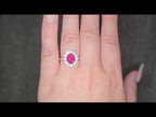 2.33ct LAB Ruby & LAB Diamond Cluster Ring set in 9ct Gold