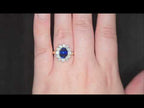 2.57ct LAB Sapphire & LAB Diamond Cluster Ring set in 9ct Gold
