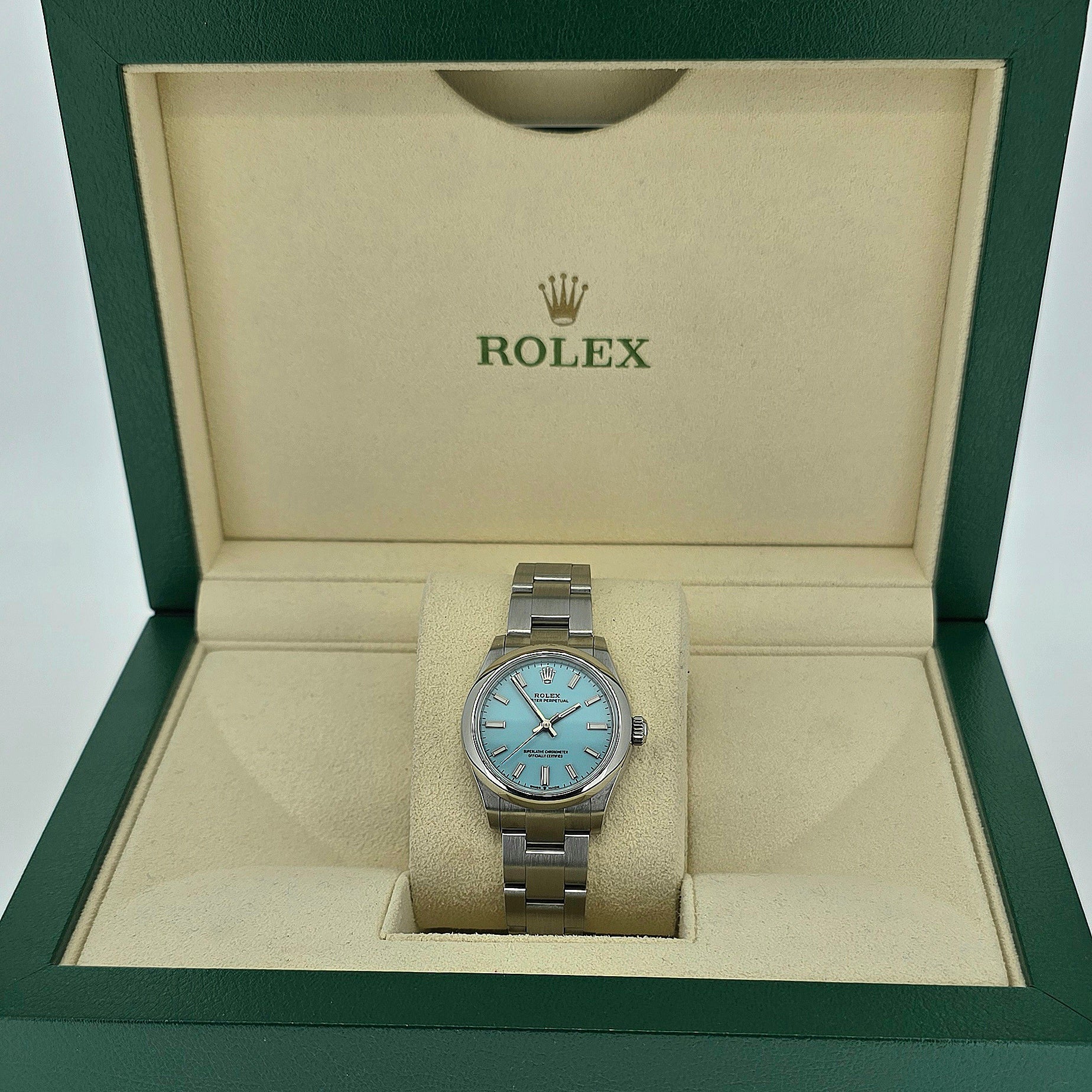 2022 Rolex Oyster Perpetual 31mm Tiffany Dial Ref 277200 - Montpellier Jewellers