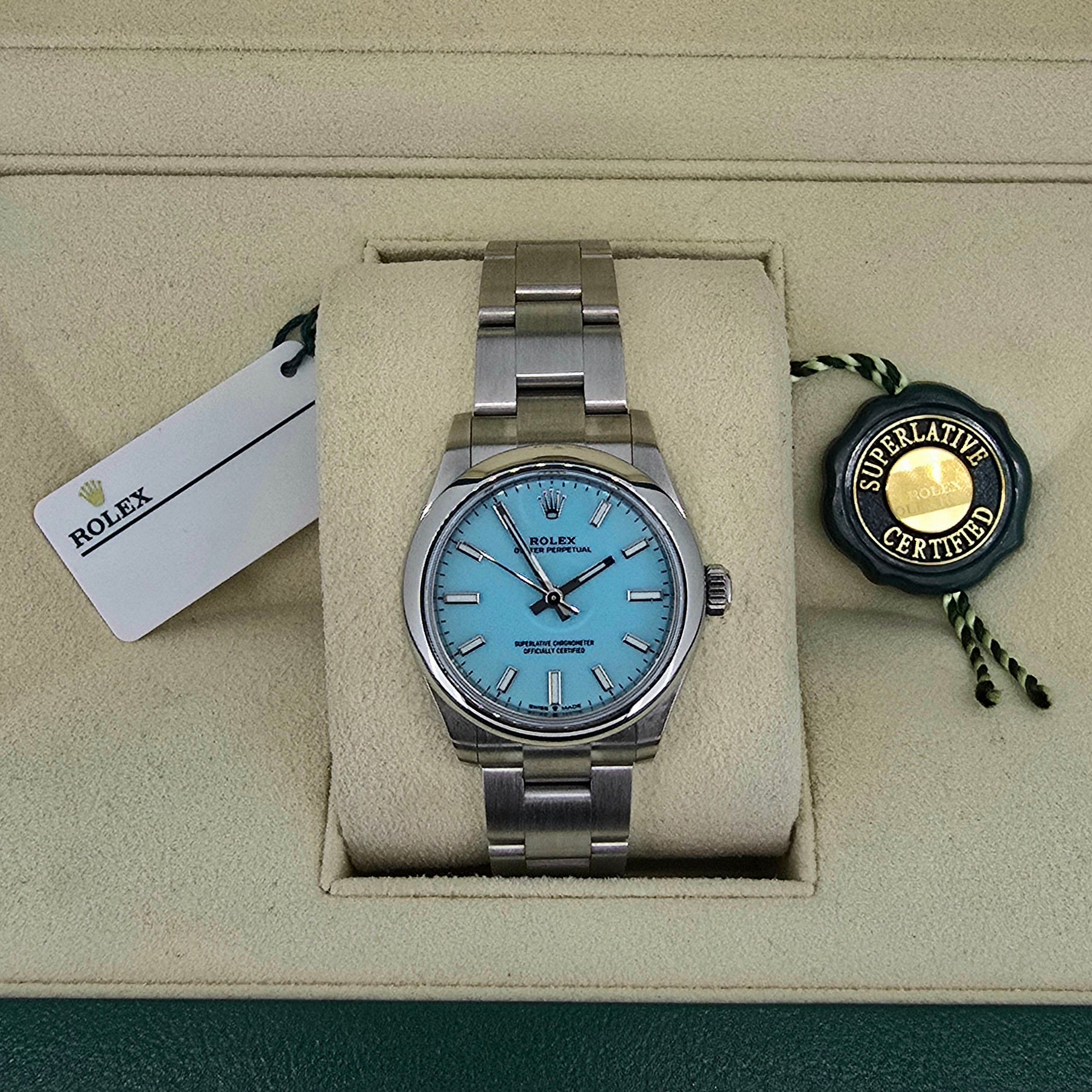 2022 Rolex Oyster Perpetual 31mm Tiffany Dial Ref 277200 - Montpellier Jewellers