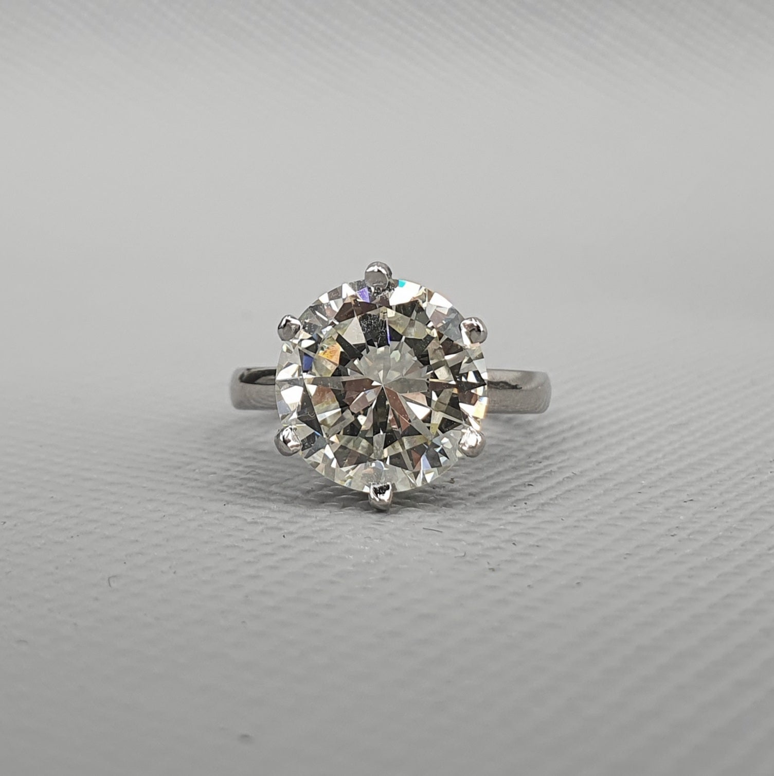 6.10ct Platinum Diamond Solitaire Ring