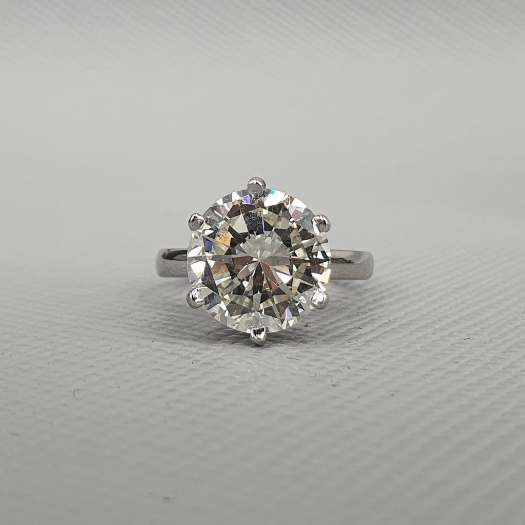 6.10ct Platinum Diamond Solitaire Ring