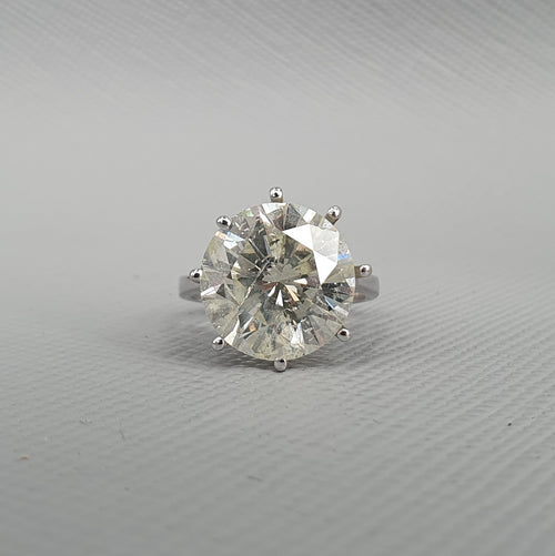 10.25ct Round Brilliant Cut Diamond Solitaire Ring - Montpellier Jewellers