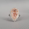 5.10ct Fancy Pink Pear Shape Diamond Halo Ring