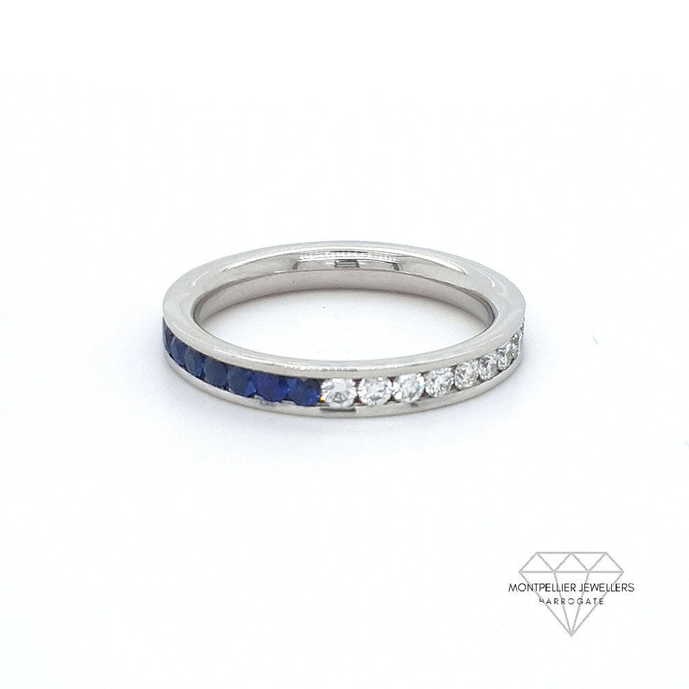 Diamond Sapphire Ruby Platinum Ring