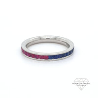 Diamond Sapphire Ruby Platinum Ring