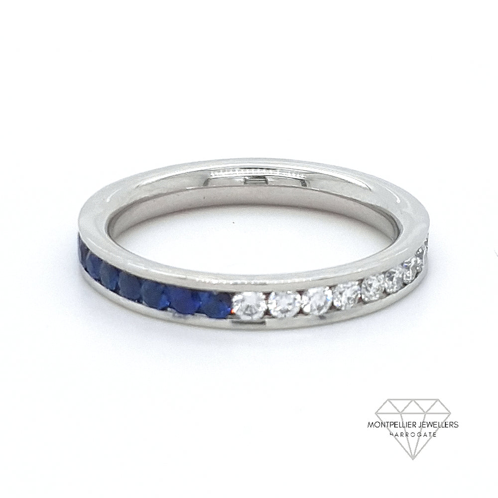 Diamond Sapphire Ruby Platinum Ring
