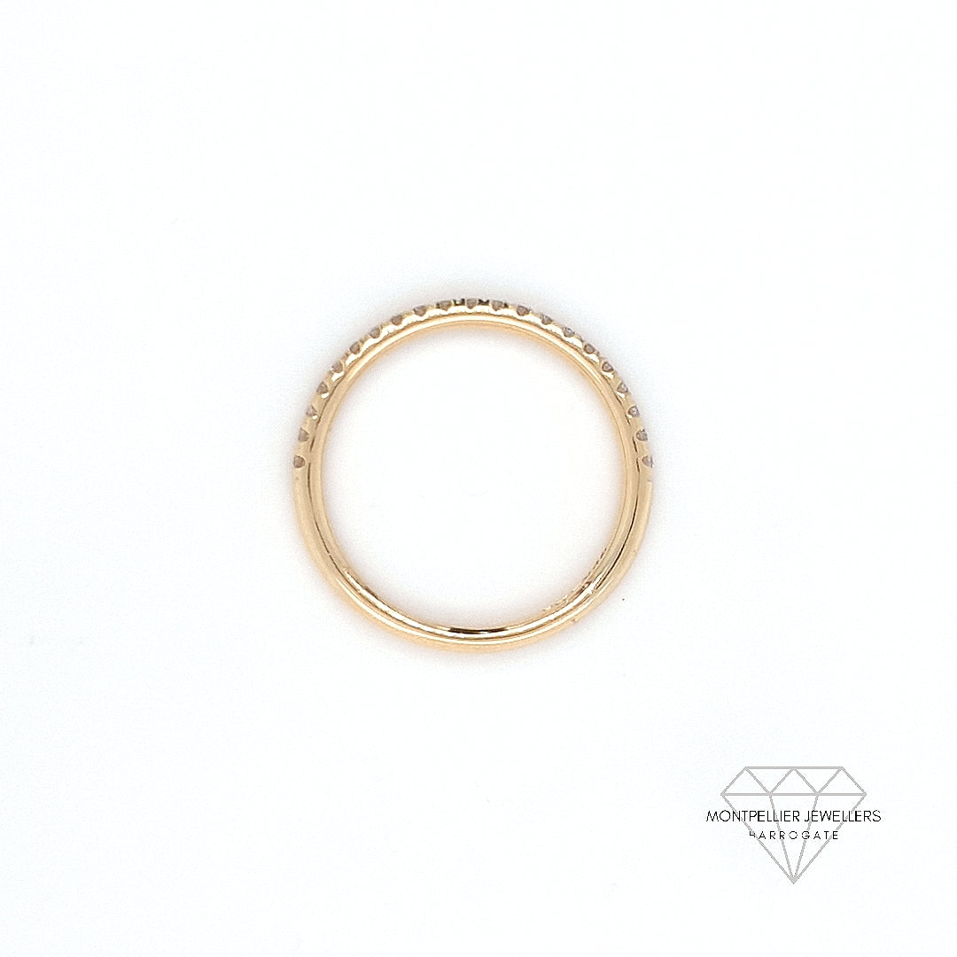 18ct Yellow Gold Micro Set Diamond Half Eternity Ring 1.90mm 0.18ct