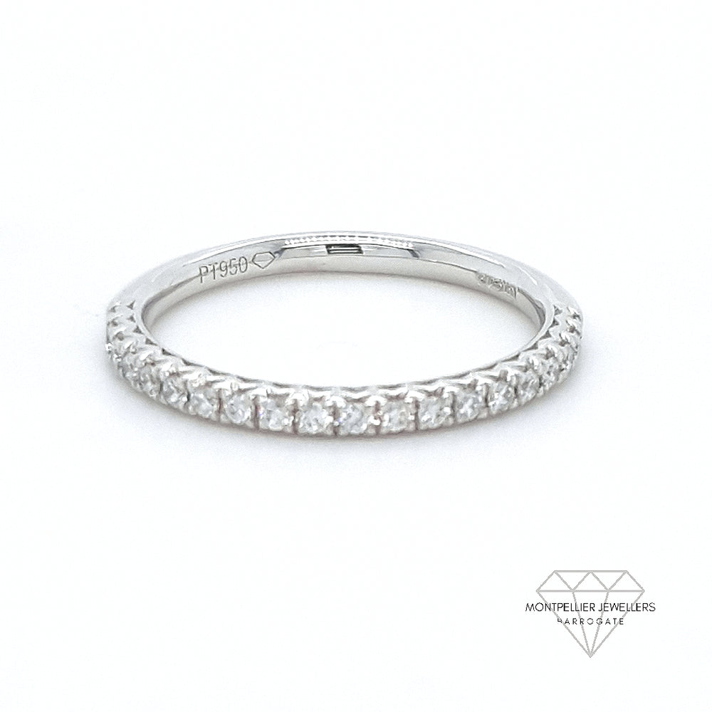 Platinum Micro Set Diamond Half Eternity Ring 1.85mm 0.13ct