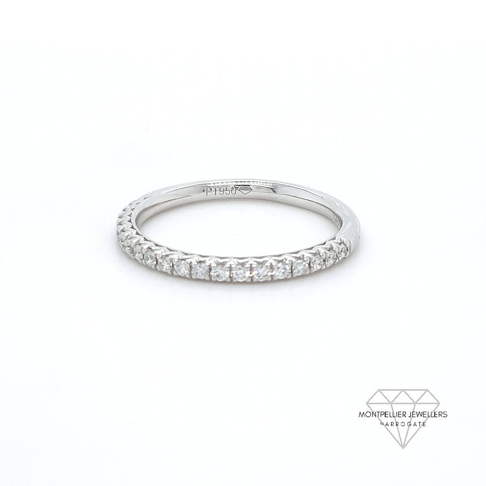 Platinum Micro Set Diamond Half Eternity Ring 1.85mm 0.13ct