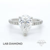 IGI 2.01ct F /VS1 LAB Diamond Pear Shape Solitaire Set In Platinum with Diamond Shoulders