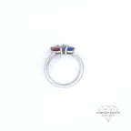 Tanzanite & Tourmaline Toi et Moi Ring Set In Platinum