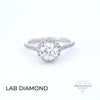 IGI 1.00ct F /VS2 LAB Diamond Solitaire Halo Set In Platinum