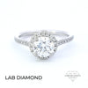 IGI 1.00ct F /VS2 LAB Diamond Solitaire Halo Set In Platinum