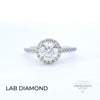 IGI 1.00ct F /VS2 LAB Diamond Solitaire Halo Set In Platinum