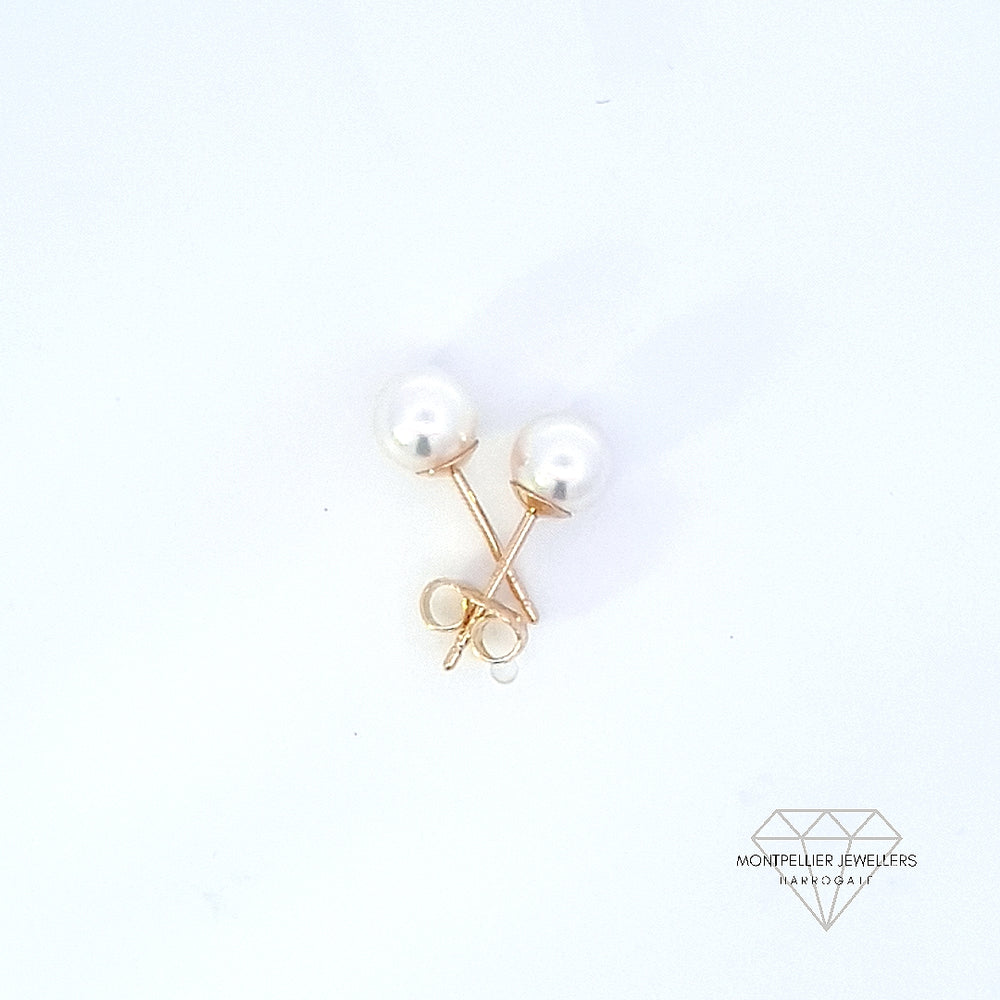 Classic Pearl Stud Earrings AAA Quality Akoya Pearls 5.5mm - 6.0mm