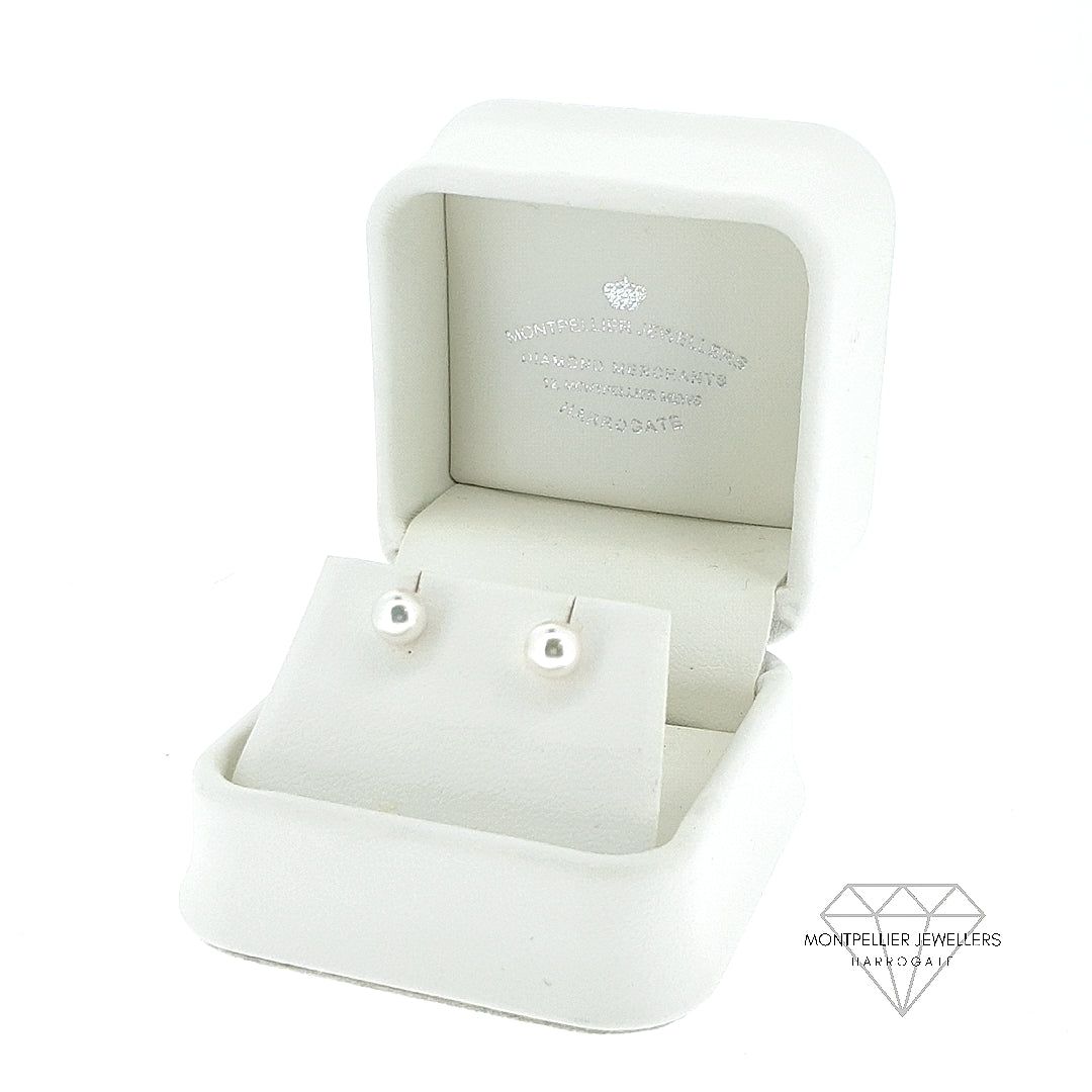 Classic Pearl Stud Earrings AAA Quality Akoya Pearls 5.5mm - 6.0mm