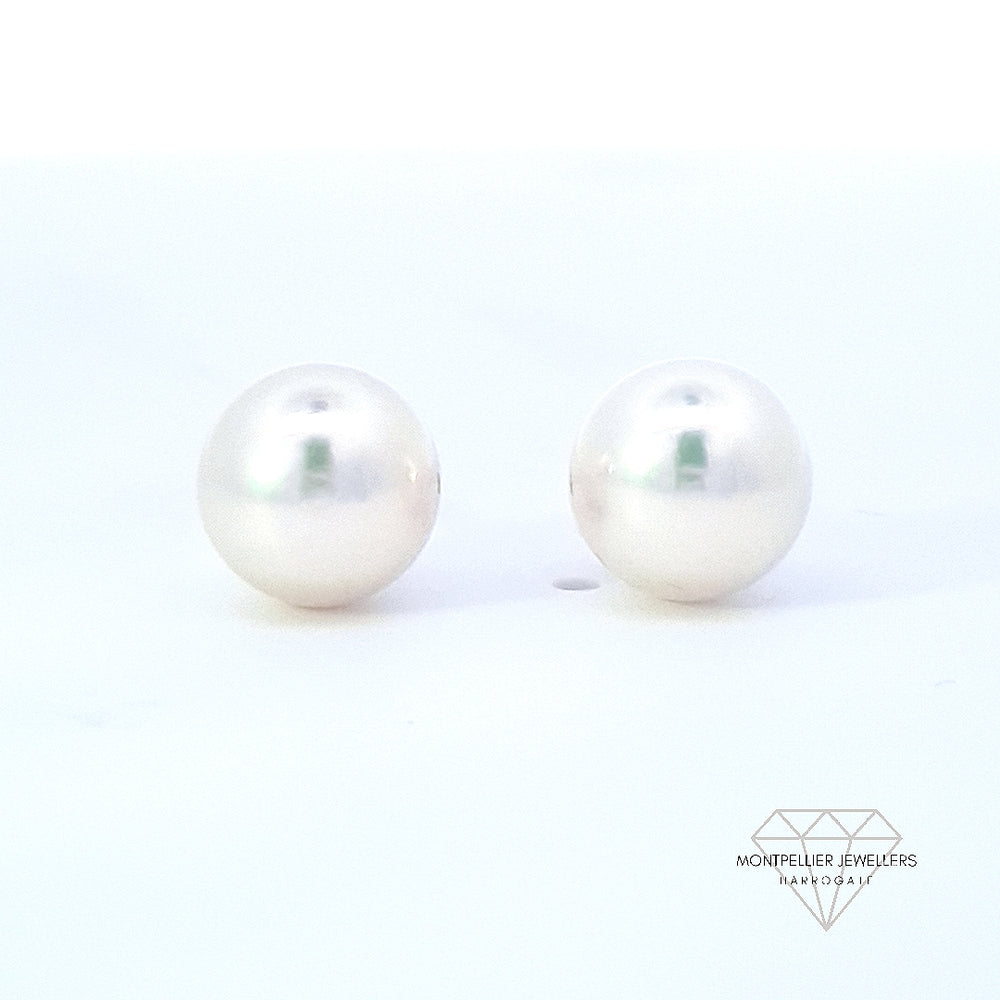 Classic Pearl Stud Earrings AAA Quality Akoya Pearls 7.5mm - 8.0mm