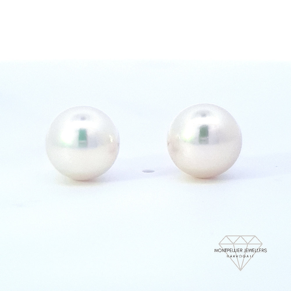Classic Pearl Stud Earrings AAA Quality Akoya Pearls 8.5mm - 9.0mm