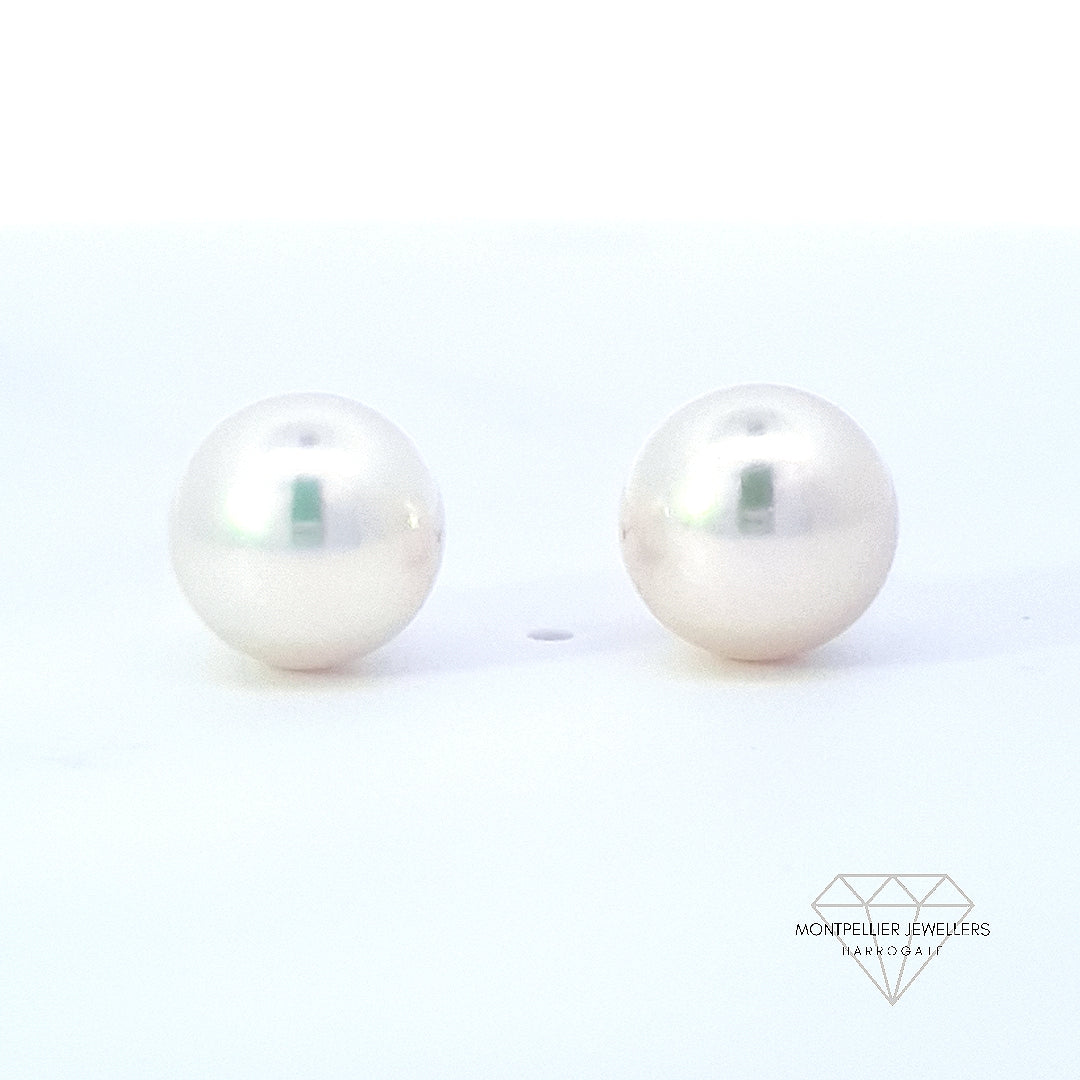 Classic Pearl Stud Earrings AAA Quality Akoya Pearls 8.5mm - 9.0mm