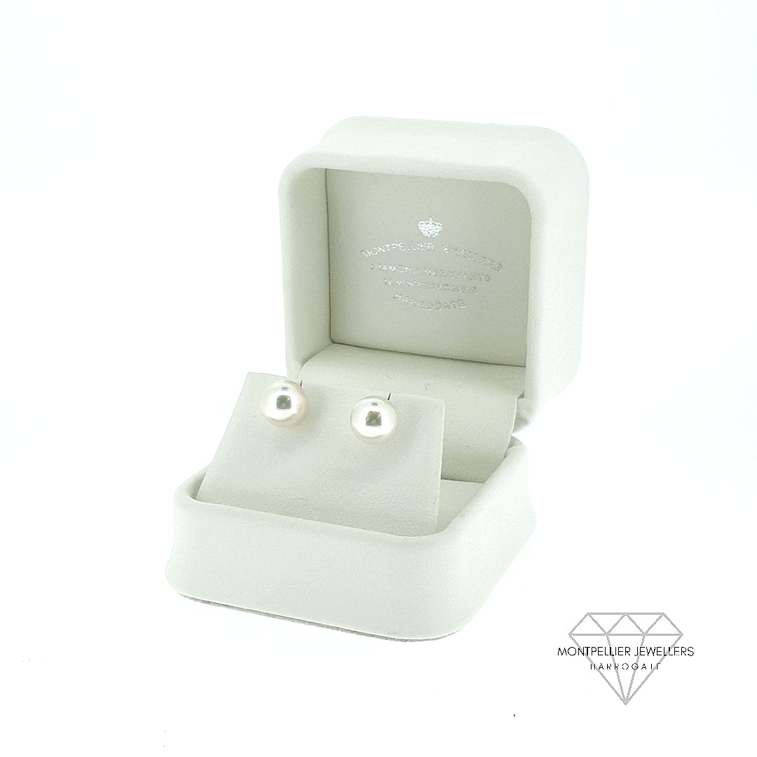 Classic Pearl Stud Earrings AAA Quality Akoya Pearls 8.0mm - 8.5mm
