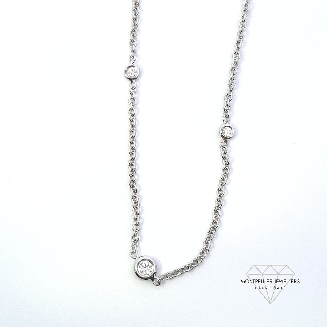 18ct White Gold Diamond Necklace - Montpellier Jewellers