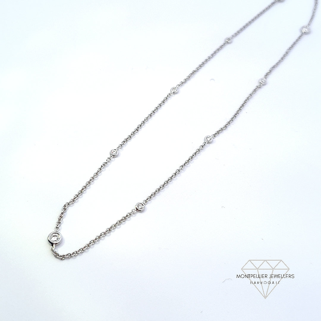 18ct White Gold Diamond Necklace - Montpellier Jewellers