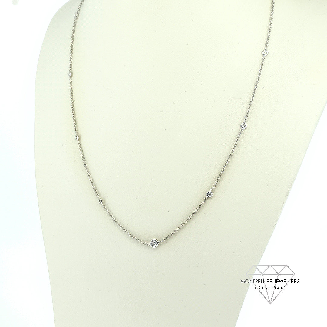18ct White Gold Diamond Necklace - Montpellier Jewellers