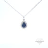 Sapphire and Diamond Pear Shaped Pendant Set in 18ct White Gold