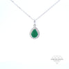 Emerald and Diamond Pear Shaped Pendant Set in 18ct White Gold