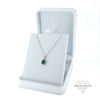 Emerald and Diamond Pear Shaped Pendant Set in 18ct White Gold