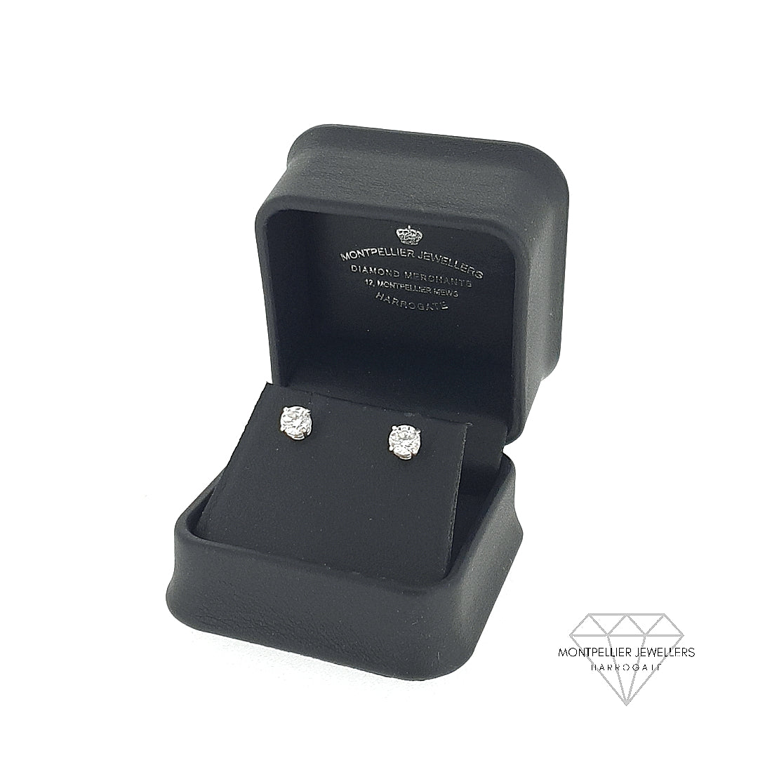 1.40ct H/SI Diamond Stud Earrings Set In 18ct White Gold