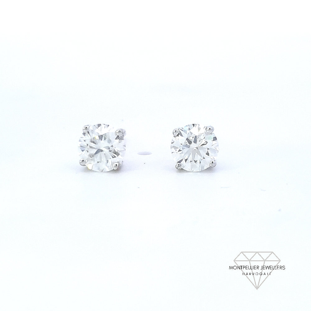 0.80ct J/VS Diamond Stud Earrings Set In 18ct Gold