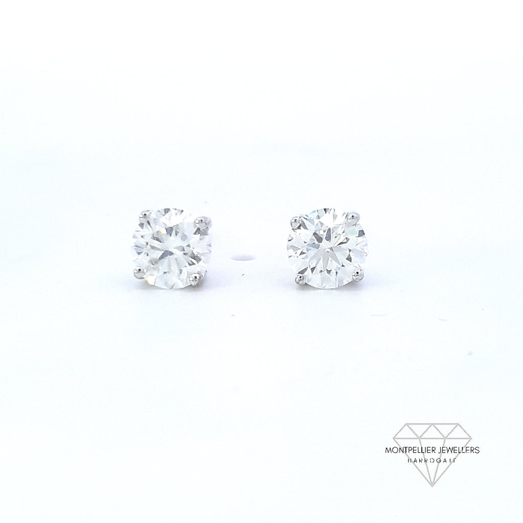 0.80ct J/VS Diamond Stud Earrings Set In 18ct Gold