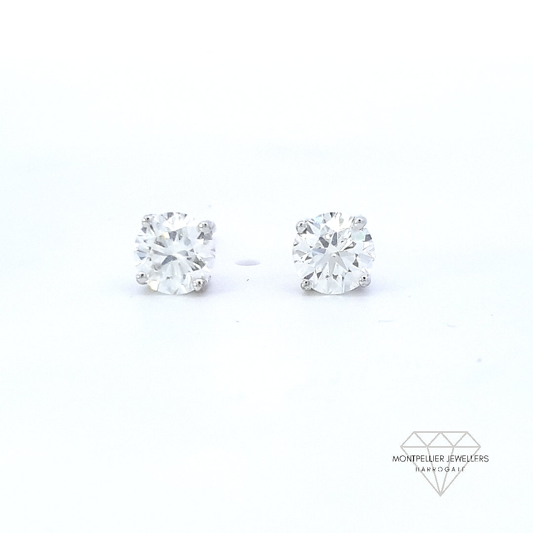 0.80ct J/VS Diamond Stud Earrings Set In 18ct Gold