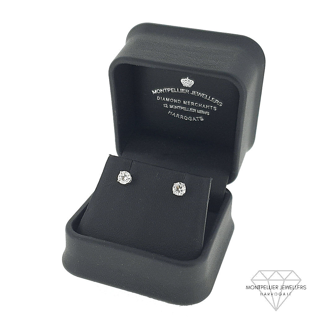 0.80ct J/VS Diamond Stud Earrings Set In 18ct Gold